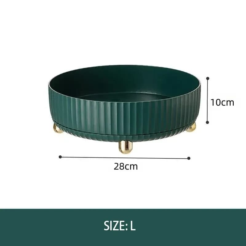 green lazy susan turntable 28 cm with fluted rim